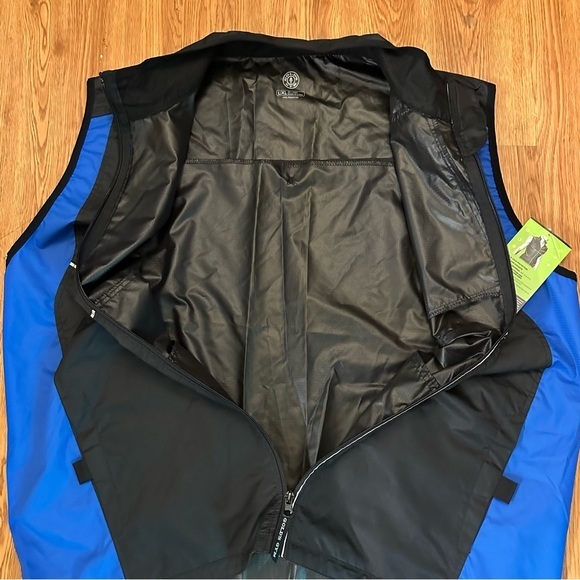 Gold's Gym Workout Apparel Reflective Vest L/XL 42-48 Black/Blue Cycling Zip NEW - Picture 10 of 12